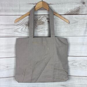 NEW Jimmy Choo Grey Gold Metallic Heel Graphic Print Zippered Tote Bag Purse